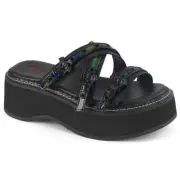 EMILY-07 - Blk Vegan Leather-Holo Pat