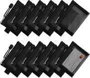 [NEETUE] 12 Pcs Black Coin Purse Small Zipper Pouch Mini Zipper Mesh Bags 3x4.32 Inch Nylon Makeup Organizer Portable Travel for Women Girls (Black)