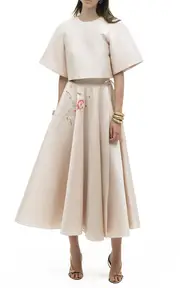 [Zuhair Murad] Cropped Cotton Shantung Top