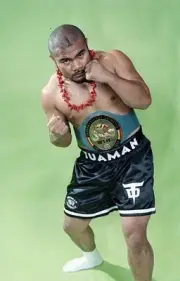 David Tua Poses For A Portrait With His Belt 2 Old Boxing Photo
