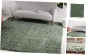 Davos Shag Collection Area Rug - Solid (3' 3" Square, Sage)