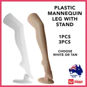 Mannequin Leg with Base Shop Display Stand Socks Hosiery Pantyhose White or Tan