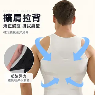 男士塑身衣 機能塑身衣 塑身內衣 束身衣 背心 背心 (4.6折)