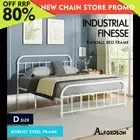 ALFORDSON Metal Bed Frame Double Size Mattress Base Industrial Platform White