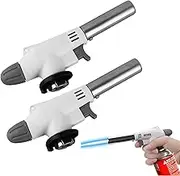 2 Pieces Kitchen Blow Torch Cooking Blow Torch Gas Torch Flame Adjustable Gas Butane Culinary, Kitchen Butane Torchfor Home and Outdoor, Baking, Cooking, Camping and BBQ