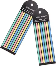 ROMISBABA 2 Books Colored Notepad Strips Page Markers Colored Highlight Strips Highlight Page Pads