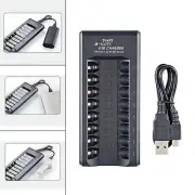 Intelligent 8-slot 1.2V AA/AAA Battery USB Charger Multi-Compatible