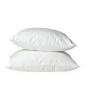 Royal Comfort Goose Down Feather Pillows 1000GSM 100% Cotton Cover - Twin Pack