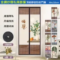 在飛比找momo購物網優惠-【巴芙洛】金鋼紗隱私隔斷簾頂級靜音防蚊魔術貼門簾(防蚊門簾/