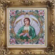 Bead embroidery kit Icon of the Archangel Yehudhiel hand embroidery needlework