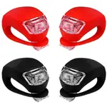 4PCS LED SILICONE MOUNTAIN BIKE BICYCLE FRONT REAR LIGHTS PU