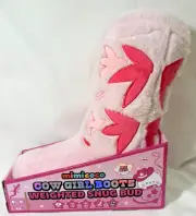 Mimicoco Weighted Snug Bud Cow Girl Boots Cowgirl Boot Pink Plush 2.6 Pounds NEW