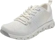 [JOMIX] Running Shoes, Trainers, Sports Shoes, Cushioning Trainers, Women's Lightweight Running Shoes, Tennis Shoes, Leisure (White, EU 36), White, 6 AU