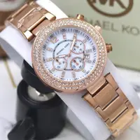 在飛比找蝦皮購物優惠-婦女的手錶 MK 全鑽石不銹鋼主動日期日期 4 厘米 Jam
