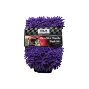 Microfibre Chenille Noodle Wash Mitt Purple - Lint Free Streak And Scratch
