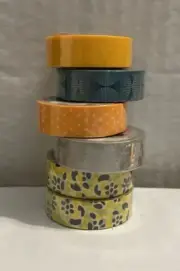 LOT of 6-3M Scotch Expressions Decorative Washi Tape Mix Of Prints 10.6 YD Set#3