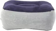 JEWEDECO Inflatable Travel Footrest Pillow Gray Blue Cushion for Leg Elevation Easy Inflation for Flights Trains Cars Home Use Supports and Comfort