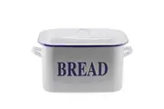 Falcon Enamel Bread Bin White Blue Rim
