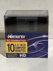 Memorex 10 3.5 Inch Diskettes HD