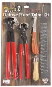 Farriers Horseshoer - Tough-1 Deluxe Hoof Trim Kit - 5 Piece Kit