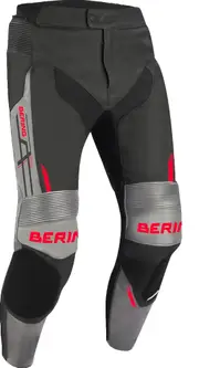 Bering Snap Motorcycle Leather/Textile Pants, black-grey, Size XL for Men Black Grey