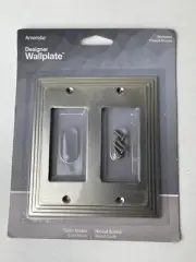 Amerelle Steps Satin Nickel Wallplate Double Rocker Light Switch Cover 84RRN