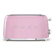 Smeg Retro Style 4 Slice Toaster Extra Wide - Pastel Pink