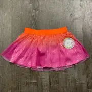 NWT Piper Girls Tutu Skirt Skort Pull On Pink Orange Ombre Sequin Size 2T