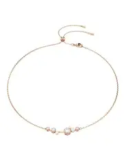 [Swarovski] Bar Crystal Pearl Constella Necklace in Rose Gold-Tone
