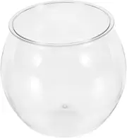 CLISPEED Unbreakable Round Fish Bowl Aquarium for Small Fish Turtles Desk Tank for Creating Aquatic Ecosystems Space Saving Desktop Decor High Realism Design
