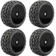 Powerhobby 1/8 Buggy Tomahawk Belted Tires Mounted 17MM Black Dish Wheels (4)
