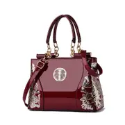 Nevenka Patent Leather Sequins Handbags for Ladies Hobo Bag-PurpleRed