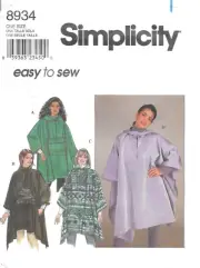 Vintage Uncut Simplicity Sewing Pattern # 8934 Misses' Pullover Poncho One Size