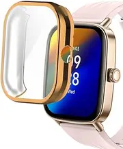 smaate Watch Cases Compatible with Yoever aeac Tensky SOUYIE IDW28 1.85” Smart Watch, TPU Case with Screen Protector, Protecting Watch Body & Screen, Rose Gold
