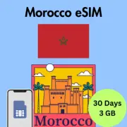 Morocco Prepaid Travel eSIM Card 3GB Data 4G Lte 30 Days