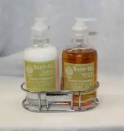 Barr Co 8oz Hand Soap & Lotion Duo with Silver Caddy Lemon Verbena