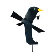 Amish Crafted Whirlybird Whirligig Garden Stake Wind Spinner - Penguin