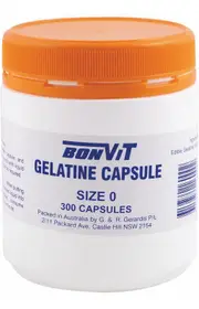 Bonvit Empty Gelatine Capsules Size 0 | 300 capsules