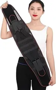 Plus Size Decompression Lumbar Support Back Brace Men Women Breathable Spine Band For Lower Back Pain Orthopedic Waist Back Posture Corrector(Black,X-Large)