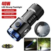 Mini LED Flashlight Torch Side Light Soft Lamp Camping Magnetic USB Rechargeable