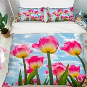 3D Pink Garden 271 Bed Pillowcases Quilt King Size