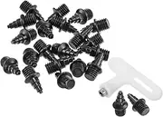[uxcell] 1/4 Inch Carbon Steel Track Spikes, 20 Pack Long Track Sports Shoes Replacement Spikes with Spike Wrench for Long Jumping Running, Black