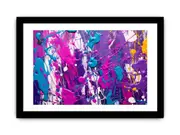 Purple Color Dripping Framed print Art Poster