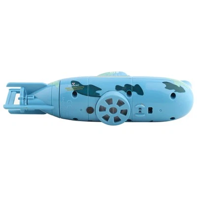 (Blue)Rechargeable RC Toy Remote Control Submarine Model Diving Boat WP