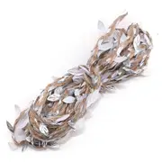 10m Metallic Silver Leaf Hessian Ribbon