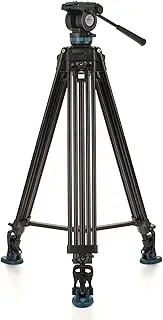 [Benro] KH26PC Video Tripod with Head, 15lb Payload, Continuous Pan Drag, Anti-Rotation Camera Plate (KH26PC)