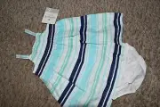 1S 2012 NWT 6M 3-6M CARTER'S Woven Striped Tank Top Dress & Bloomers Outfit Set