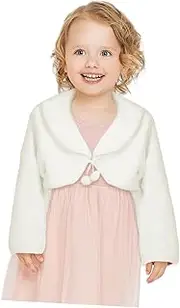 DEARMAMY Children Warm Tippet Winter Warm Cape Girl Tippet Cartoon Cloak Formal Dress Warm Jackets Dresses for Dresses White