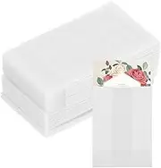 sourcing map 60 Pack Vellum Jackets, 1.6x2 Inch Vellum Paper Pre-Folded Vellum Envelopes Transparent 53GSM for Wedding Invitation Accessories Bridal Showers Birthdays Wraps
