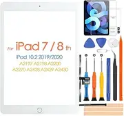 Touch Screen for iPad 7 7th 8 8th Gen 2019 2020 Screen Replacement, for iPad 10.2" A2197 A2198 A2200 A2270 A2428 A2429 A2430 Digiziter with Home Button & Repair Tools (Not LCD)